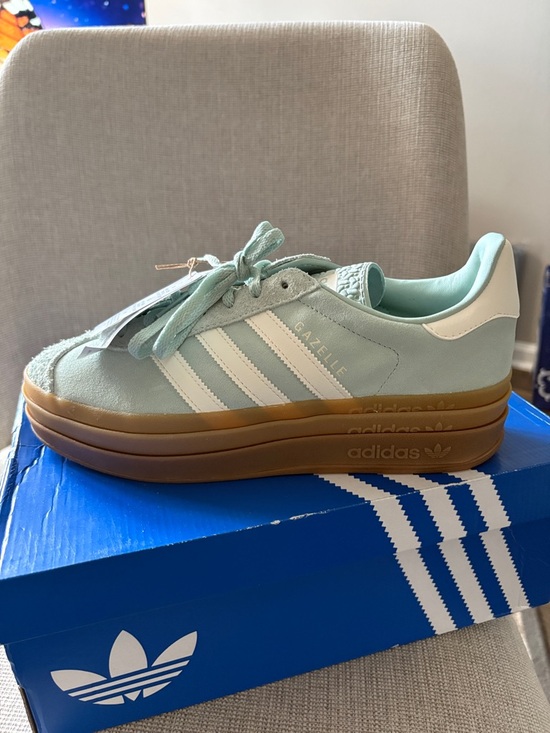 Adidas Platform Gum Sole Adidas Gazelle Platform Sneaker — Mint/White With Gum Sole